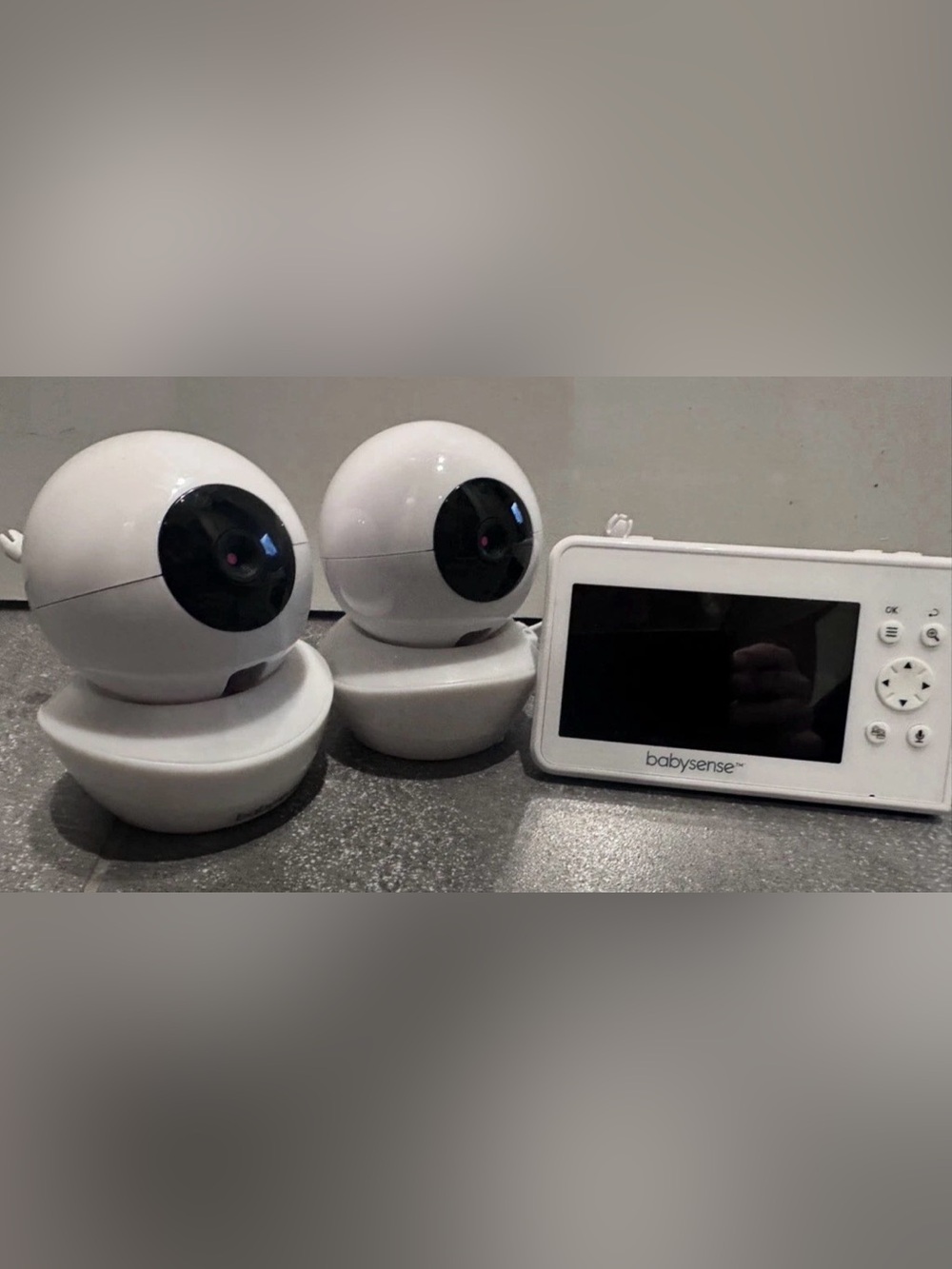 Babysense V43 Split Screen Video Baby Monitor with 2 PTZ Cameras & Power Adapter
